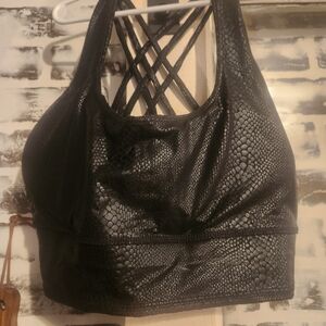 Rae Mode Black Sports Bra with Crisscross Back